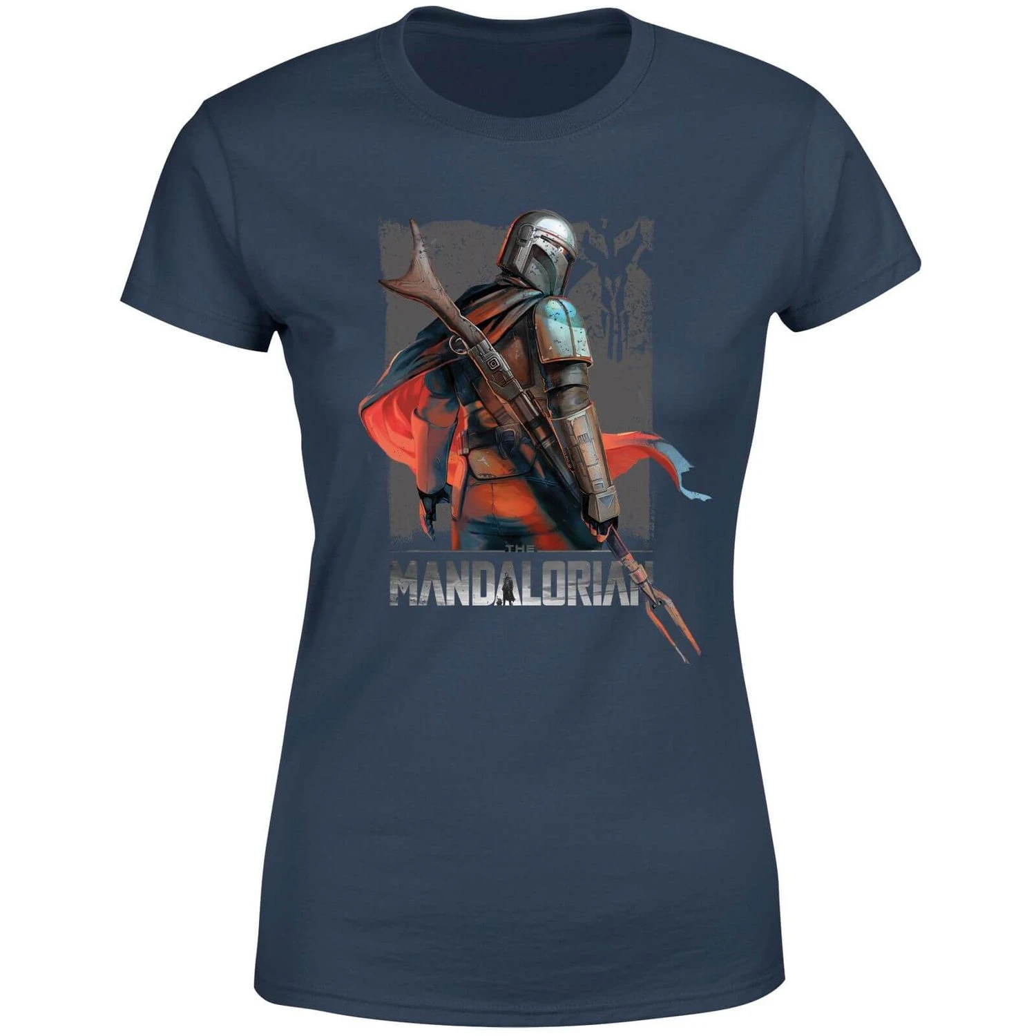 Star Wars The Mandalorian Colour Edit Women's T-Shirt - Navy 3 Star Wars The Mandalorian Colour Edit Women's T-Shirt - Navy