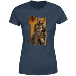 Star Wars The Mandalorian Composition Women's T-Shirt - Navy