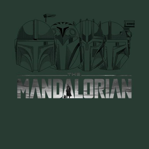 Star Wars The Mandalorian Helmets Line Art - Light Base Women's T-Shirt - Green 4 Star Wars The Mandalorian Helmets Line Art - Light Base Women's T-Shirt - Green - Image 2