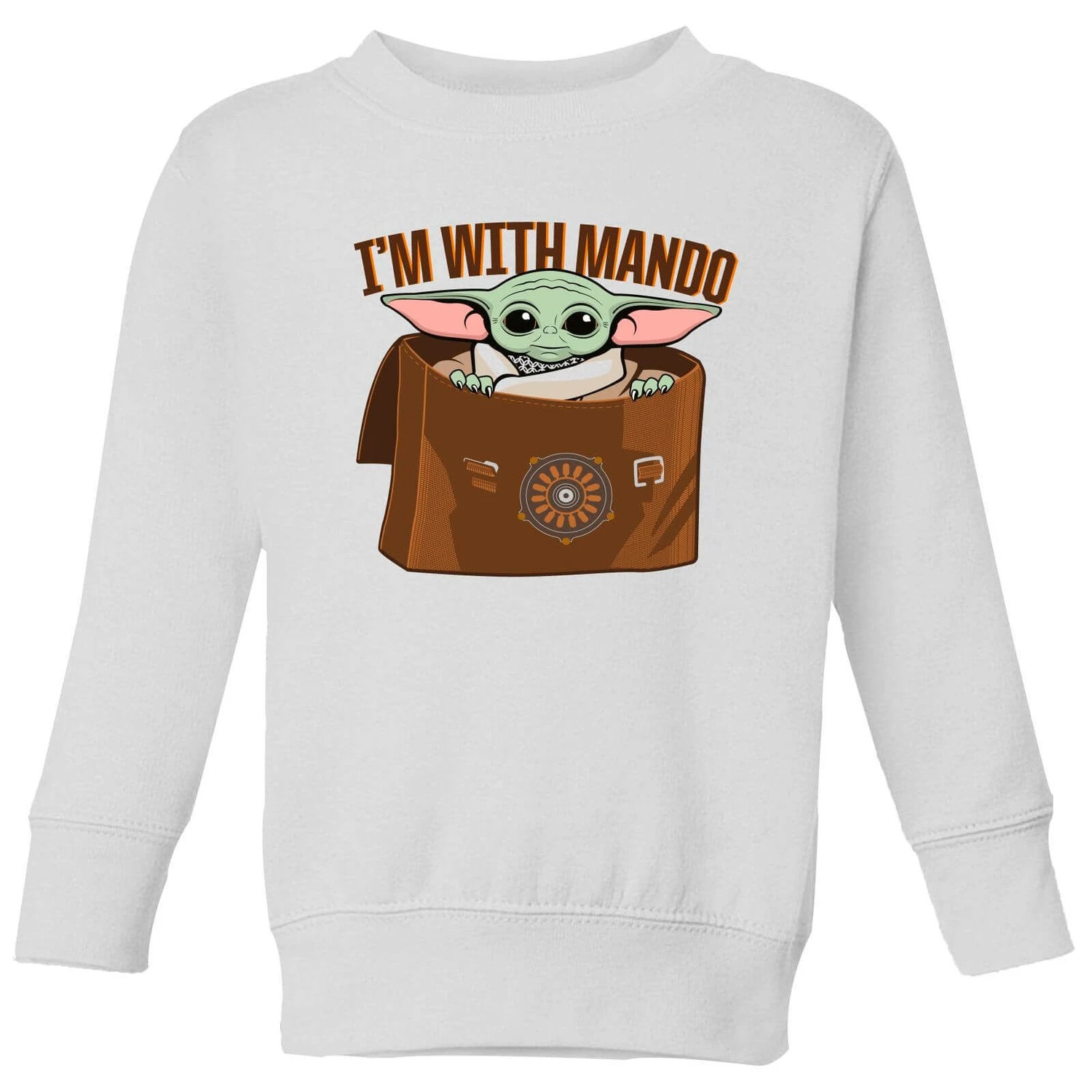 Star Wars The Mandalorian I'm With Mando Kids' Sweatshirt - White 2 Star Wars The Mandalorian I'm With Mando Kids' Sweatshirt - White