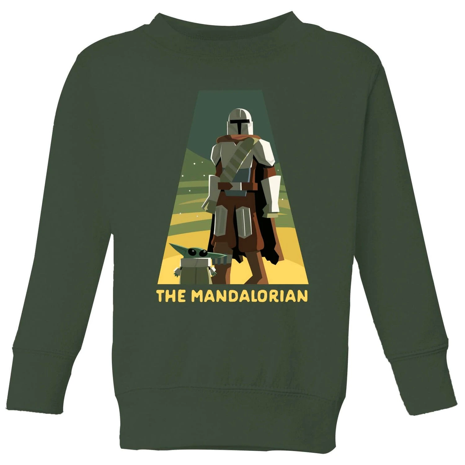 Star Wars The Mandalorian Artistic Pose Kids' Sweatshirt - Green 3 Star Wars The Mandalorian Artistic Pose Kids' Sweatshirt - Green