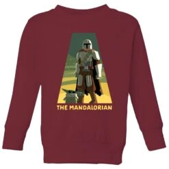 Star Wars The Mandalorian Artistic Pose Kids' Sweatshirt - Burgundy