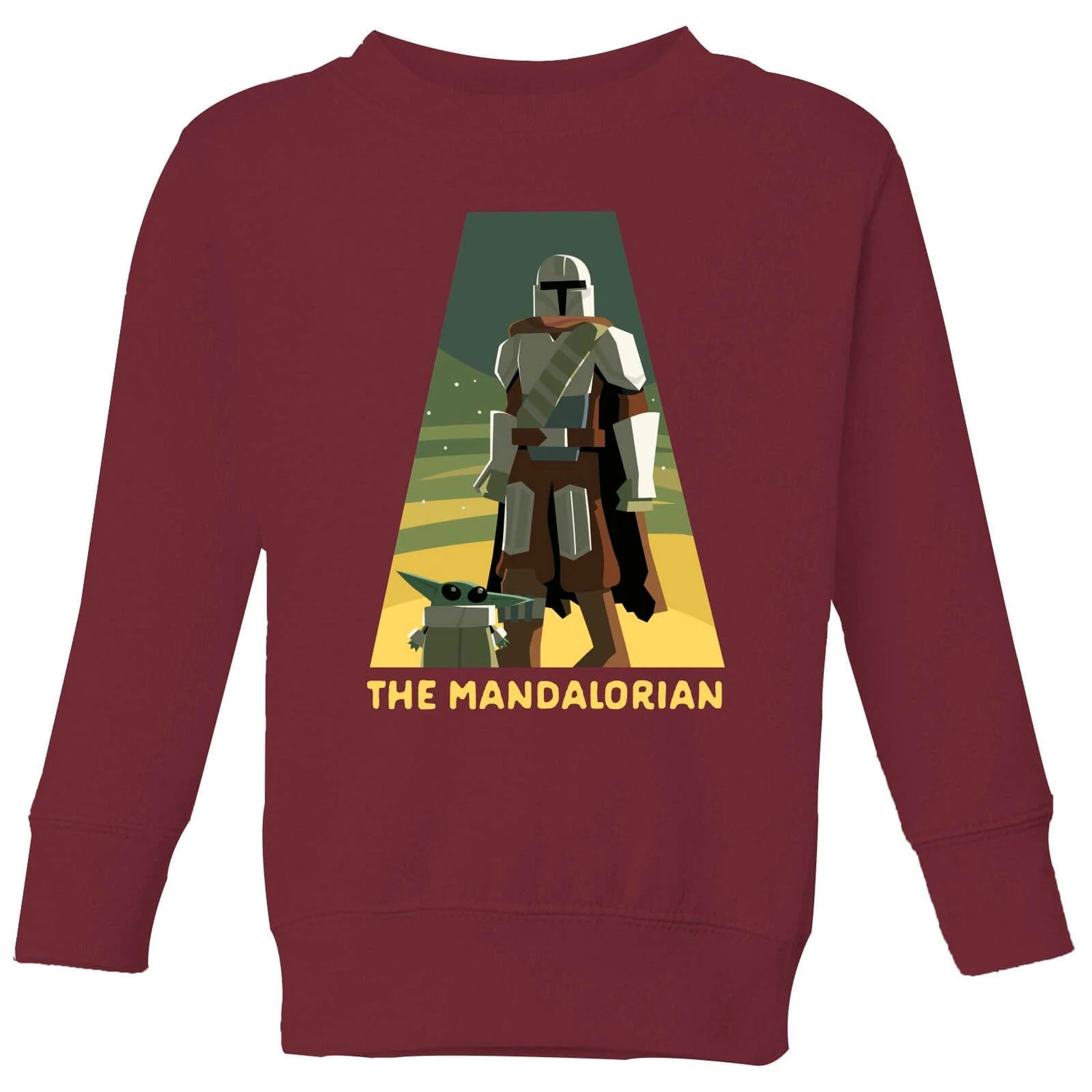 Star Wars The Mandalorian Artistic Pose Kids' Sweatshirt - Burgundy 3 Star Wars The Mandalorian Artistic Pose Kids' Sweatshirt - Burgundy
