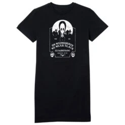 The Addams Family On Wednesday's We Wear Black Women's T-Shirt Dress - Black