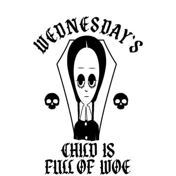 The Addams Family Wednesday's Child Is Full Of Woe Men's T-Shirt - White 4 The Addams Family Wednesday's Child Is Full Of Woe Men's T-Shirt - White - Image 2