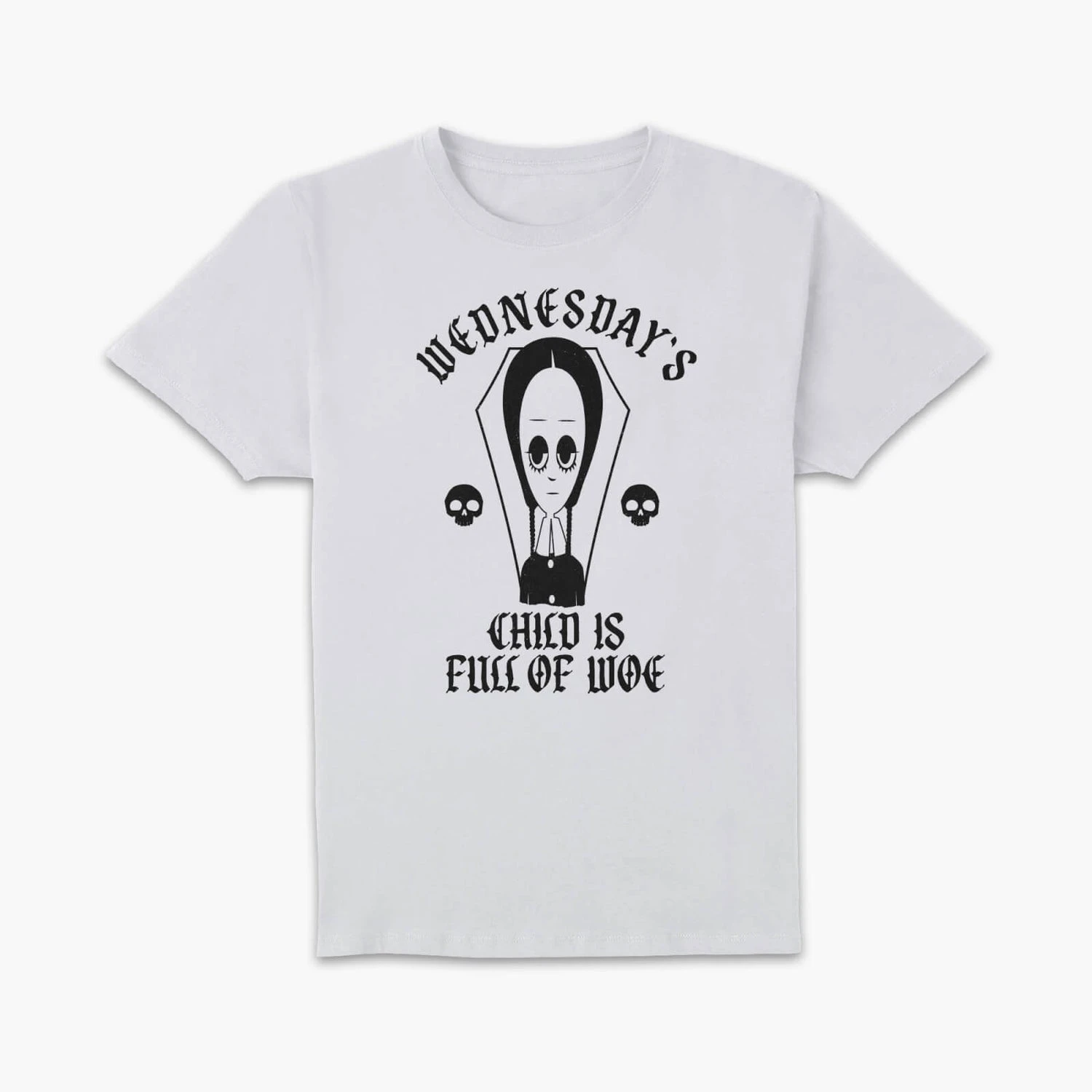 The Addams Family Wednesday's Child Is Full Of Woe Men's T-Shirt - White 3 The Addams Family Wednesday's Child Is Full Of Woe Men's T-Shirt - White