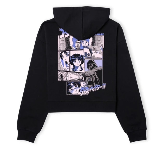 Star Wars Princess Leia Women's Cropped Hoodie - Black 4 Star Wars Princess Leia Women's Cropped Hoodie - Black - Image 2