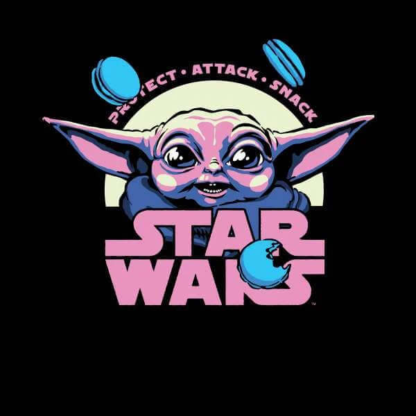 The Mandalorian Grogu Protect Attack Snack Women's Cropped Hoodie - Black 4 The Mandalorian Grogu Protect Attack Snack Women's Cropped Hoodie - Black - Image 2